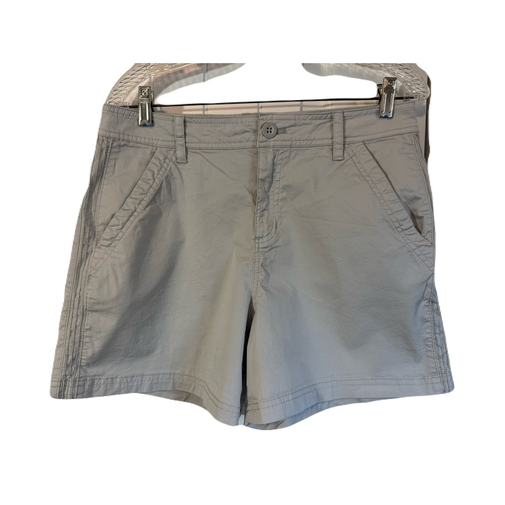 Eddie Bauer Women's Special Dyed Gray Cotton Stretch Chino Shorts Size 12
